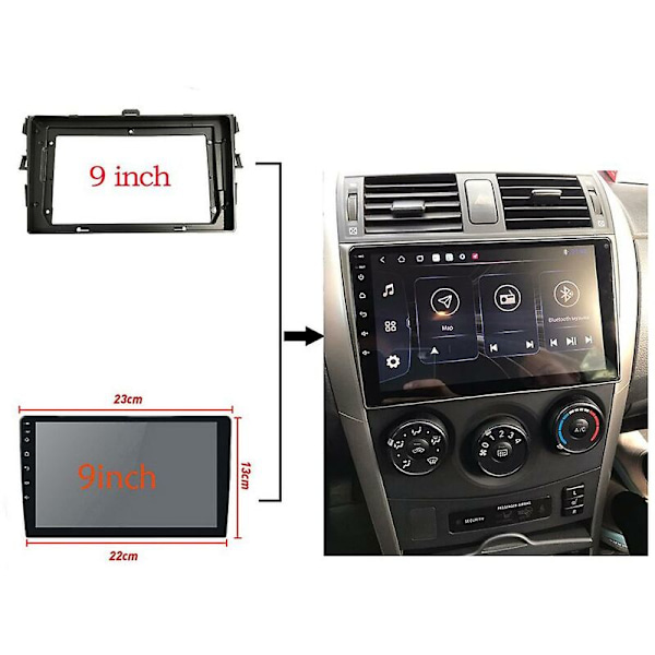 9 Tommer 2 Din Bil Dashbord Ramme Radio Fascia Dash Mp5 Spiller Dvd Adapter Ramme Panel For 2006-2013