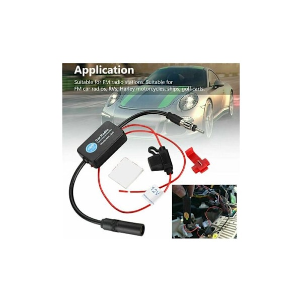 Bilradio FM AM Stereo Signal Antenne Antenne Signal Booster Forsterker 12V