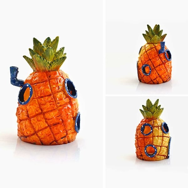 7 Pakke Akvariepynt, Spongebob Squarepants Akvariepynt Akvariepynt Harpiks Akvariepynt Ananas Akvarietilbehør Fis