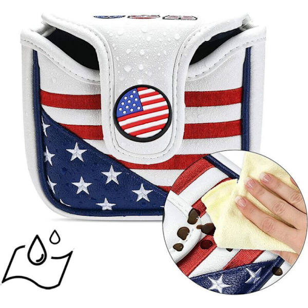 Läder golfklubbsöverdrag, American Stars golfklubbsöverdrag för klubbskydd, golfputteröverdrag lämplig för de flesta järn