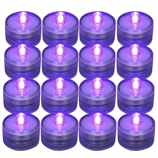 12 kpl sukellusta LED-valoa, purppura vedenpitävät tealight-kynttilät, paristokäyttöiset kausittaiset juhlat vedenalaiset