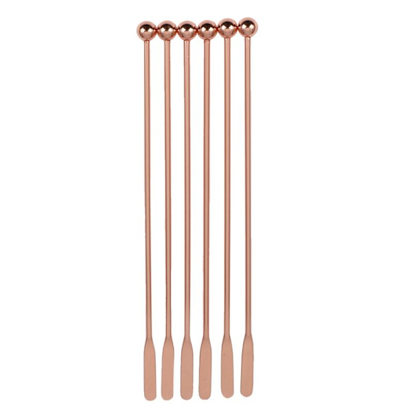 Rostfria drinkomrörare Kaffeomrörare Cocktail Dryck, Set med 18 Kaffeomrörare