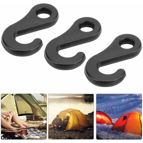 Keenso 20 st S-formade krokar, S-formade kroktillbehör för tältanvändning Hög temperaturbeständighet Kvalitet PVC Bärbara campingtält och tillbehör
