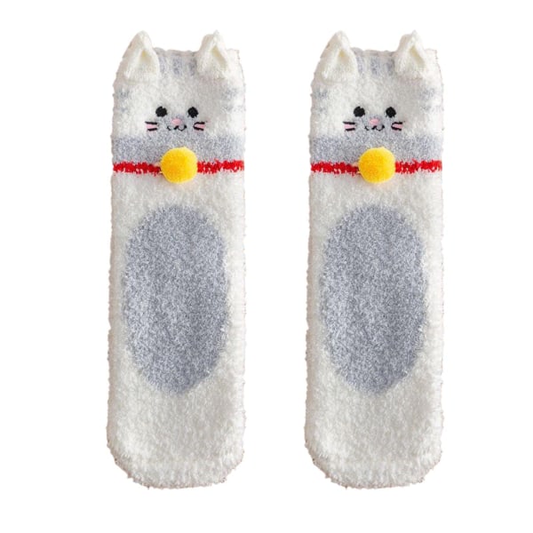 Älykkäät villasukat naisille talvisukat syksy ja talvi pohkeen puolivälisukat kissan fleece paksunnetut lämpimät sukat miesten ruudullinen sukat