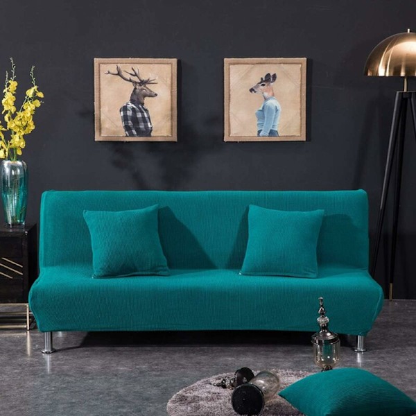 Click Clack Canape Lit Överdrag Armlös Soffa Överdrag Halkskydd Stretch Soffa Säng Överdrag 3 Sits Futon Överdrag HIASDFLS