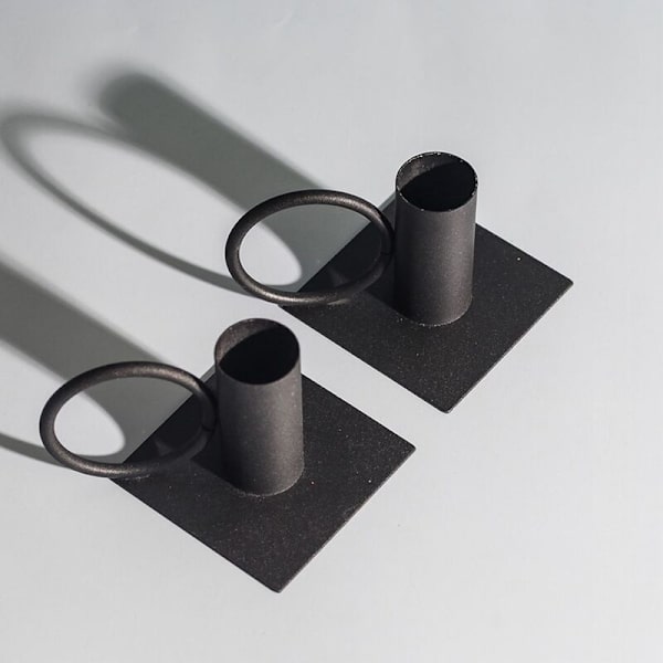 2 stk serie hjemmedekorasjon skrivebordsornament håndverk avsmalnende lysestake for bar lysestake
