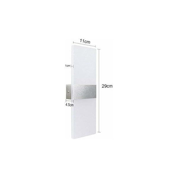 6W Indendørs LED Vægskinne 6000K Kold Hvid Akryl Vægslampe Moderne Design Størrelse: 29x11CM Bruges til at dekorere stue soveværelse gang trappe studie