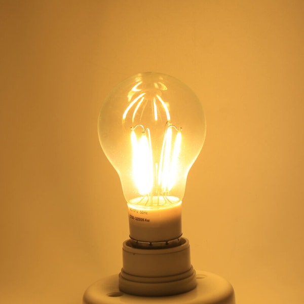 12V E27 COB LED Filament Pære, 360 Graders Dæmpbar Lys, Ny (4W Varmt Hvid)
