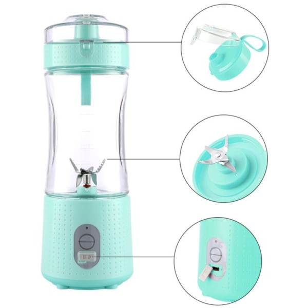 380ML Bärbar Blender för Smoothies, Juicer och Shakes 4000MAh Mini Blender för och Resor-Mörkblå