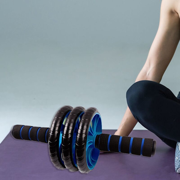 Trehjulet Ab Roller Øvelse Mavemuskler Abs Hjul Roller Fitness Hjem Sports Træningsudstyr Unified Fitness Udstyr Sort Blå