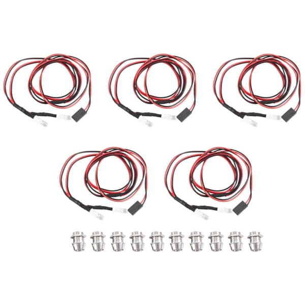 5 stk. 2 LED 5mm RC forlygter LED lys tilbehør til 1/10 drift modelbil, blå