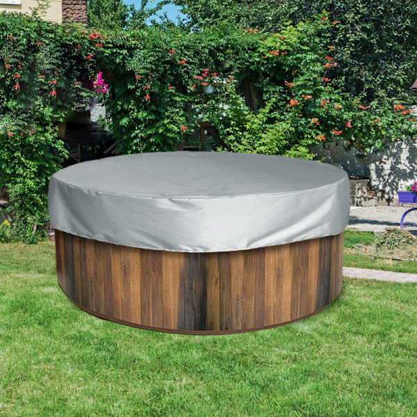 Rund Swimmingpool Dæksel Swimmingpool Sol Dæksel, UV Beskyttelse Og Vandafvisende Spa Beskyttelsesdæksel, Udendørs Spa Badekar - Grå 200x30cm