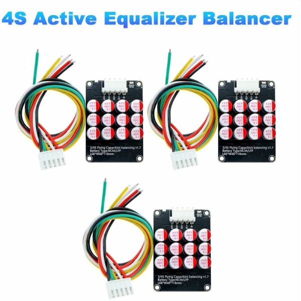 3 stk. 4S aktiv equalizer balancer Lifepo4//LTO batteri energiudligning kondensator BMS-kort