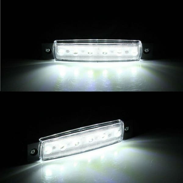 10 x Hvide 12V Røde LED Side Markørlys Indikator Lampe Strimmel Lastbil Trailer