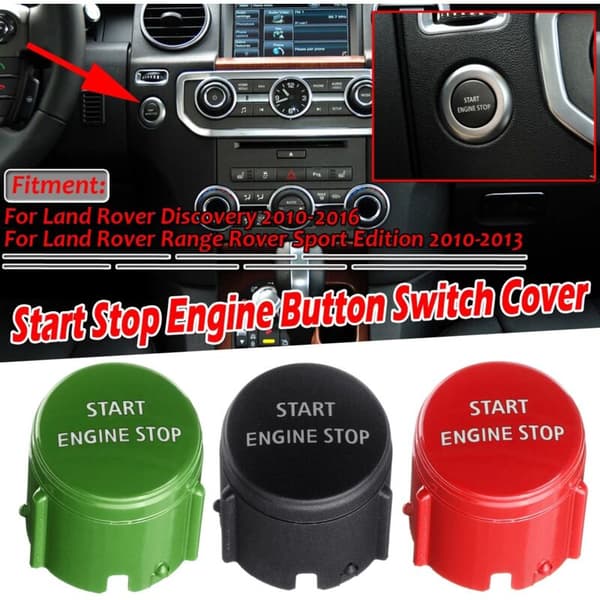 Startknap til motorstop - trykknapdæksel til Range Sport Edition 2010-2013 4 2010-16 Grøn