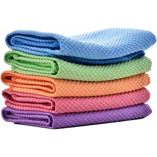 Mikrofiber vindusvask klut - Sett med 6 stykker (30x40 cm) -