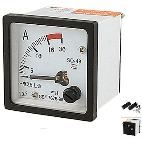 SQ48 Analog AC Panel Amperemeter 0-15A Vit + Svart