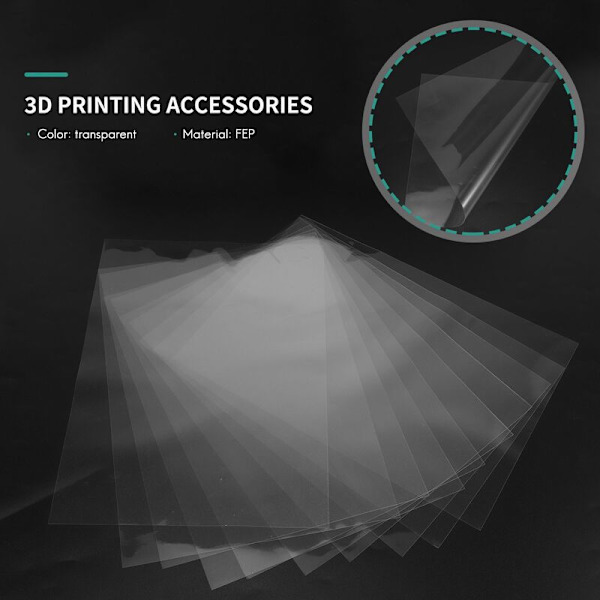 10 kpl Photon FEP -kalvoa 3D-tulostimeen 0,1 mm Fep-kalvo 280 mm x 200 mm 3D-tulostimen osiin ja tarvikkeisiin