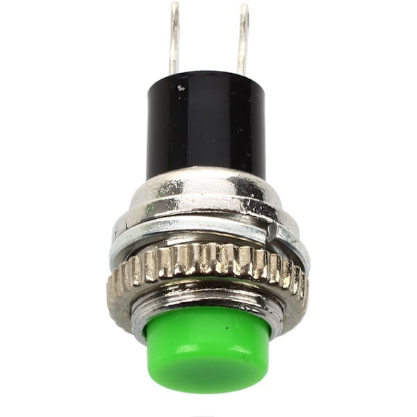 SODIAL(R) 10 stk. Momentary SPST NO Grøn Rund Kap Trykknap AC 3A/125V 1.5A/250V