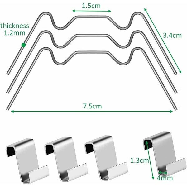 100 stk. Drivhus Glas Klips Sæt 50 stk. W Tråd Klips og 50 stk. Z Overlap Klips
