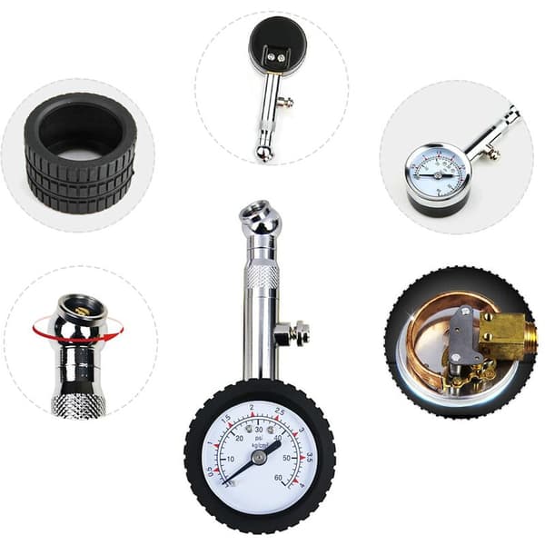 Digitalt däcktrycksmätare, hög precision däcktrycksmätare 60 PSI, bärbar däcktrycksmätare, digital däcktrycksmätare för bil lastbil SUV M