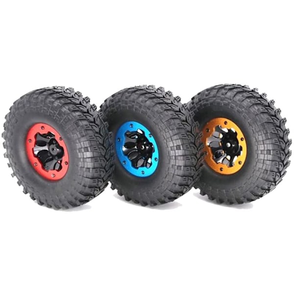 4 kpl SCX10 AX10 Ilmatäytteinen 114 mm 1,9 tuuman pneumaattinen rengas Beadlock-pyörä 1/10 RC Crawler Truck Wraith SCX10, punainen