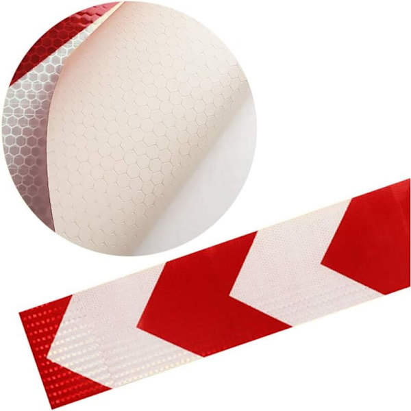 Reflekterende Tape Pilform, 3m 50mm Prismatisk Vandafvisende Sikkerhedsadvarsel Tape Rulle, Sikkerhedsklæbende Tape (2 stk)