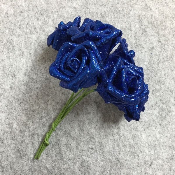 25 Kunstige Blå Roser, Kunstige Blomster, Brugt Til DIY Bryllupsbuket Center Dekorationer, Fest Dekorationer