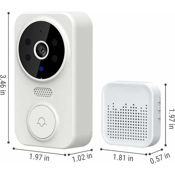 Smart trådløs fjernbetjent videodørklokke Smart visuel dørklokke Hjemmeintercom HD nattesyn WiFi sikkerhedsdørklokke, trådløs dørklokke