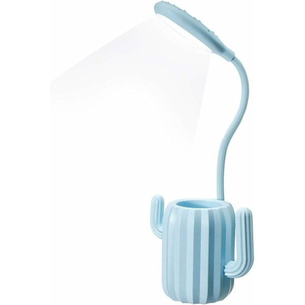 Børns skrivebordslampe, VADIV LED skrivebordslampe Touch Dimmable Sengebordslampe Læsning Genopladelig Skrivebordslampe Ledningsfri Penneholder - Blå-