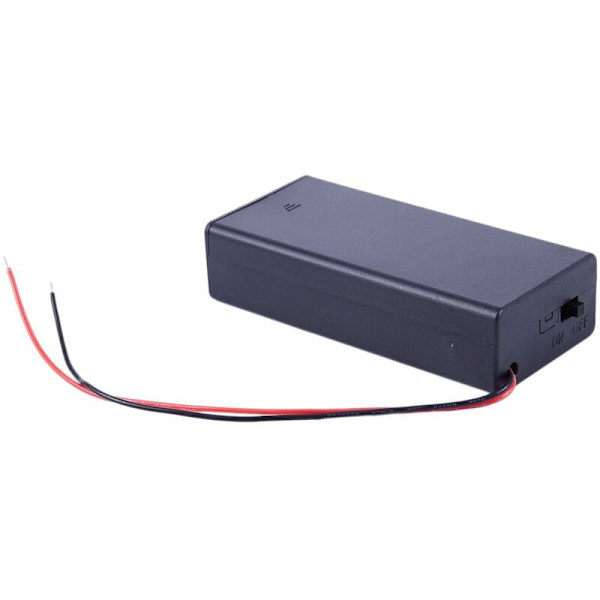 3,7V 2X 18650 På/Av-brytare Batterihållare Anslutningsbox Förvaringslåda med Ledning
