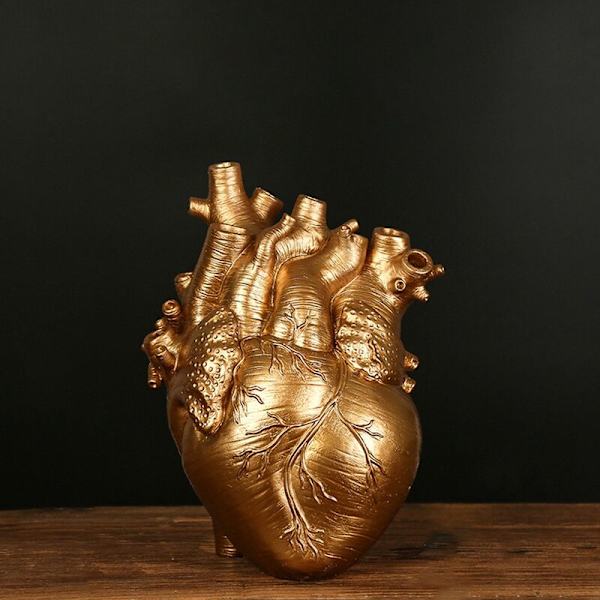 Nordisk stil resin anatomisk hjerte vase skrivebord plantepotte for hjemmedekor-B