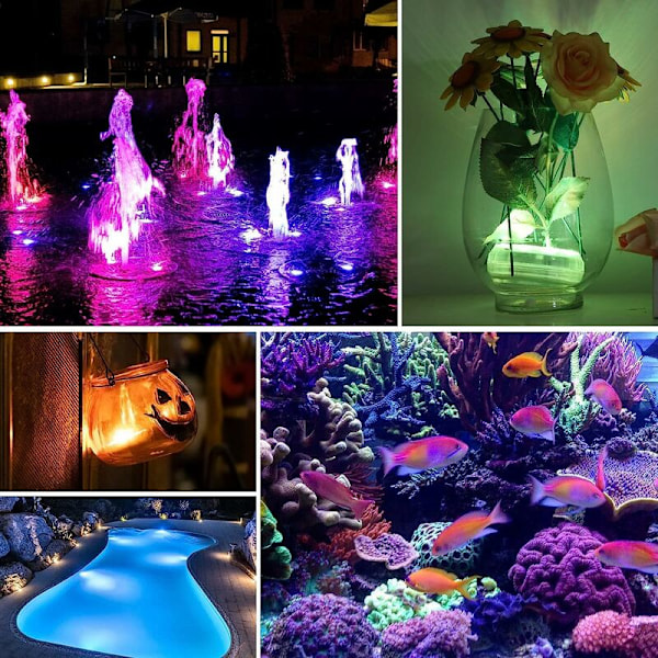 LED Pond Swimming Pool med Timer Termometer Belysning 12 Farver Lys Dekoration til Badekar Akvarium Have Vase