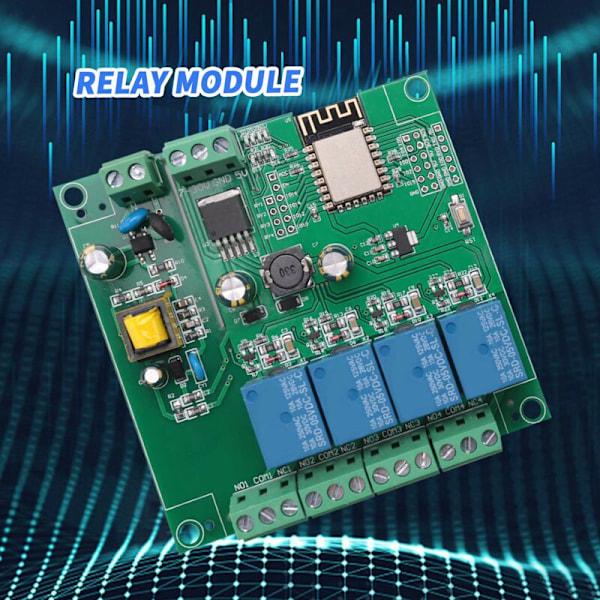 ESP8266 4-kanals WIFI trådløs relémodul ESP-12F Wifi utviklingskort for 5V/8-80V strømforsyning