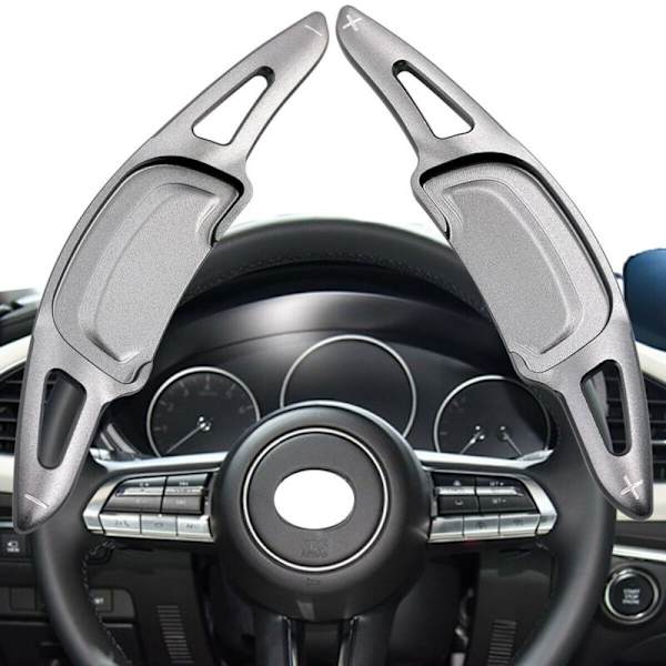 1 par bil girskift padle girskifter forlengelse ratt styling for Mazda3 Axela CX30 -30 2020 2021 sølv