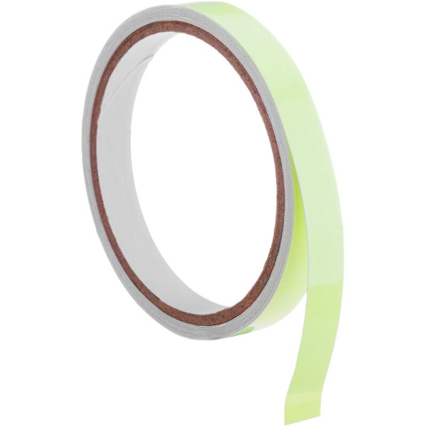 Grön laddningsbar lysande självhäftande tejp. Rulle på 3 m x 12 mm