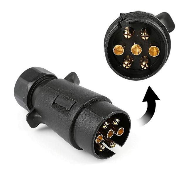Tilhengerkontakt 7-pin hane 7-pin tilhengerkontakt for bil-campingvogn-sykkelstativhengere