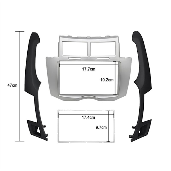 2 Din Bilradio Fascia for Yaris Vitz Platz 2005-2011 Dash Kit MP5 Stereo DVD Adapter Panel Ramme