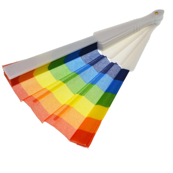 20 st Rainbow-fläktar Färgglada Vikbara Handhållna Fläktar Sommartillbehör Regnbågefestdekoration