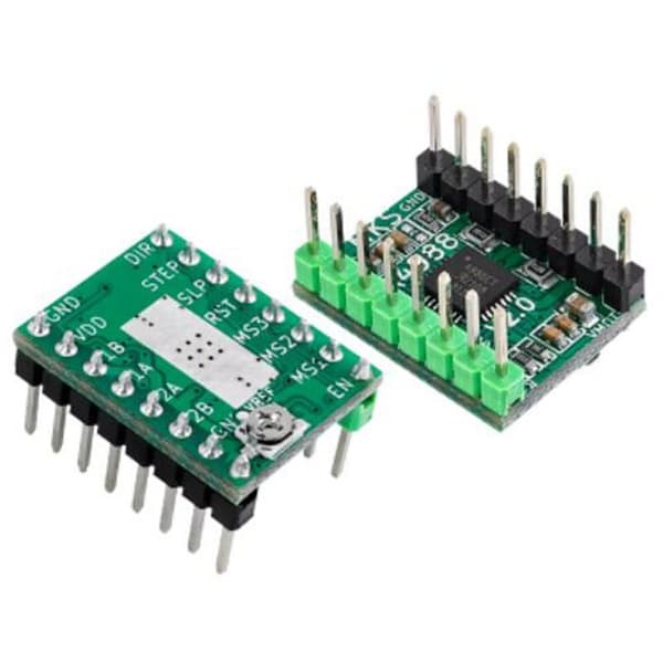 4 st A4988 StepStick Stepper Driver för Reprap 3D-skrivardelar Driver med kylflänstillbehör