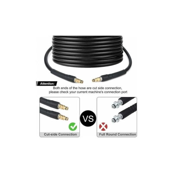 Udsalgsslange til Karcher K2 K3 K4 K5 K6 K7 Højtryksrenser - 10m - Fleksibel Hurtigkobling med Messingspidser