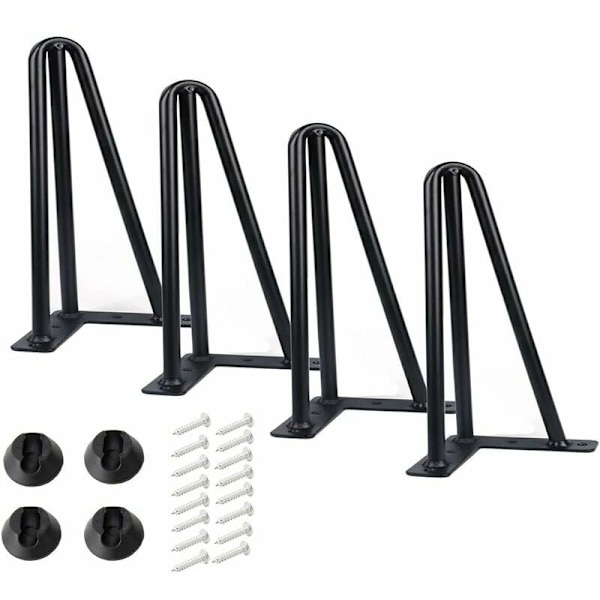 4 kpl huonekalujalkaa DIY-pinnajalkapöydän jalat tuolinjalka 3 tangolla 16 ruuvilla + 4 jalkasuojaa Korkeus 15 cm Tangon halkaisija 10 mm