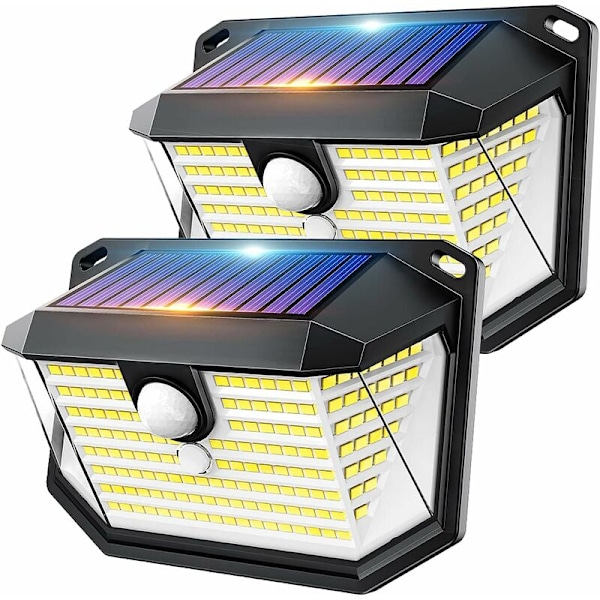 Udendørs Solcellelampe Bevægelsessensor - 178 LED Udendørs Lys Bevægelsessensor IP65 Vandafvisende Belysning Trådløs Sikkerhedsvæglampe Udendørs Havevæg L