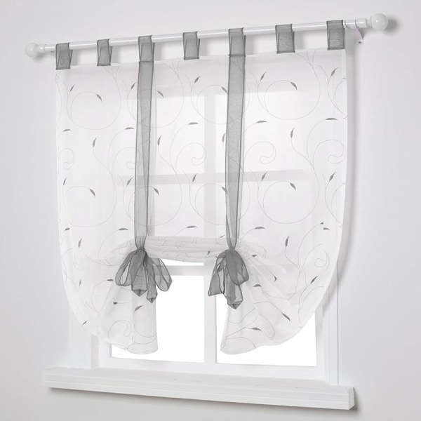 Ikkunoiden kirjonta rullaverhot verhot koristelu para makuuhuone parveke keittiö, harmaa, 80cmx140cm