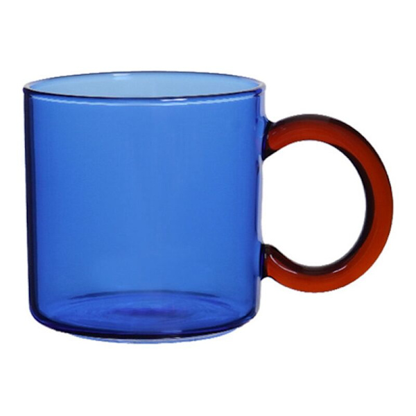 Färgad kaffekopp i högborosilikatglas med handtag, havregrynsmugg, värmebeständig tekopp, kaffekopp för hemmet