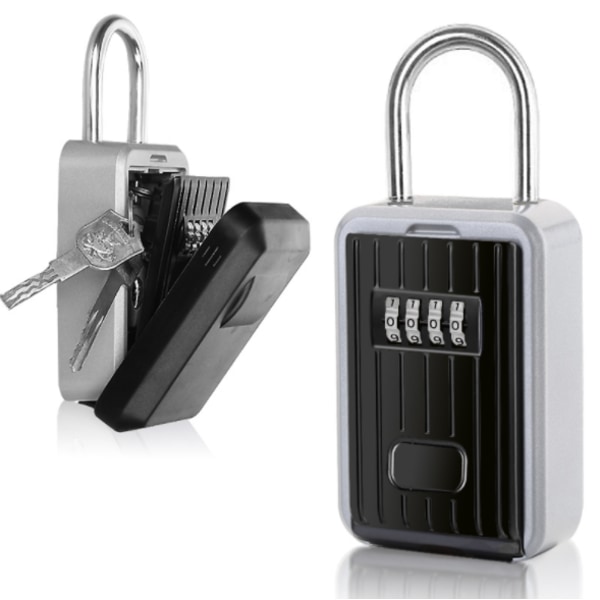 Nyckelskåp Säker nyckellåda Väggmonterad nyckellåda med 4-siffrig digital kod, extra stor låslåda utomhusnyckellåda med handtag, XL-format kodad nyckellåda -