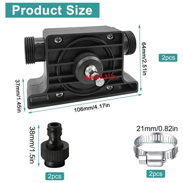 2 stk. håndelektrisk boremaskinepumpe, mini bærbar håndpumpe med slangehurtigstik, selvpumpende væskepumpe