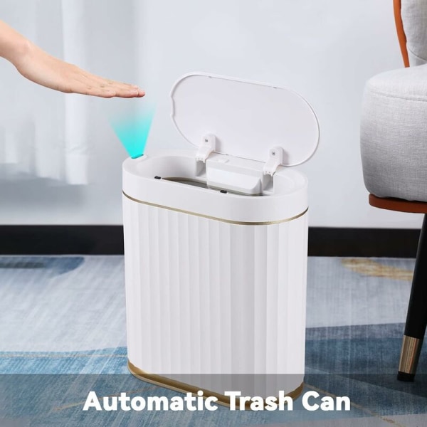 Kylpyhuoneen kannellinen CAN , ohut, älykäs automaattinen CAN, 8 litran kapea roskakori liiketunnistimella makuuhuoneeseen, kylpyhuoneeseen, toimistoon