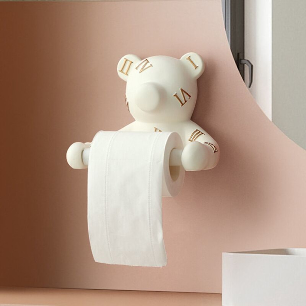 Bjørnevægophæng Rullehåndklædeholder Ingen Hul Badeværelse Opbevaringshylde Toilet Toiletpapirholder B