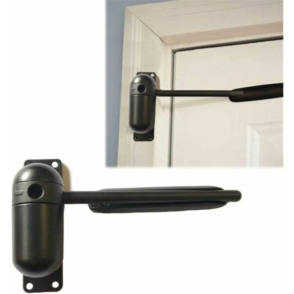 Ovensuljin, Mini-portti ja ikkunaluukun suljin, pinta-asennettava automaattinen säädettävä jousikuormitettu ovensuljin (musta)